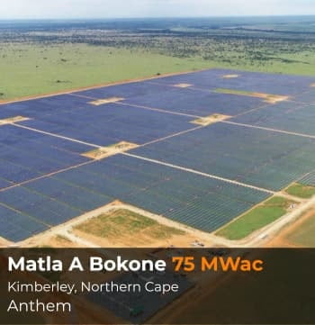 Matla A Bokone 75 MWac solar PV plant near Kimberley, Northern Cape