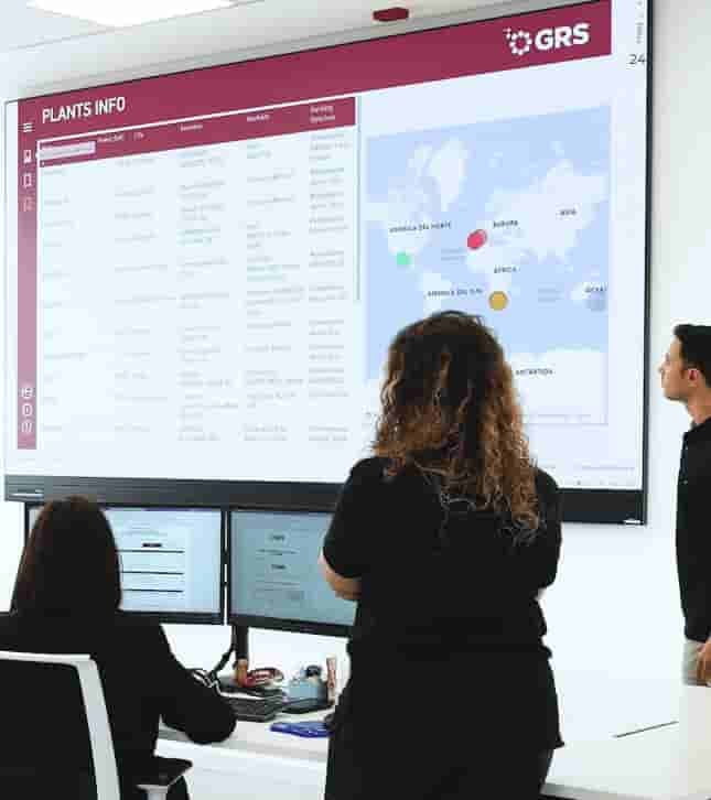 Solar O&M remote control centre monitoring plant performance around the clock