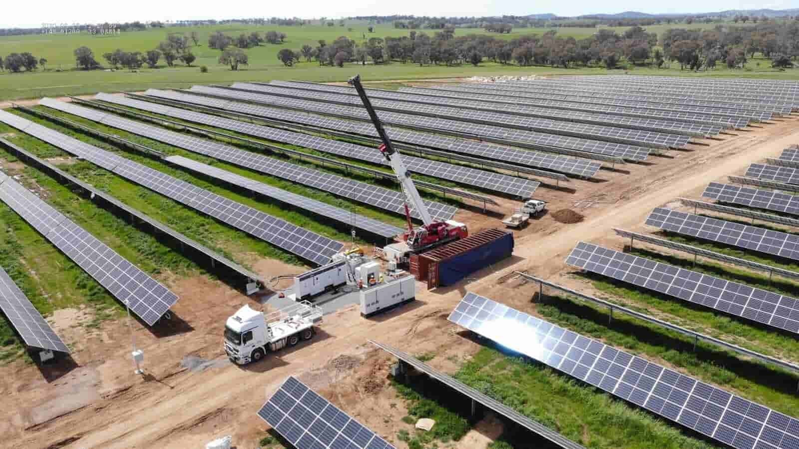 Solar O&M maintenance vehicle on site at a solar PV plant in South Africa